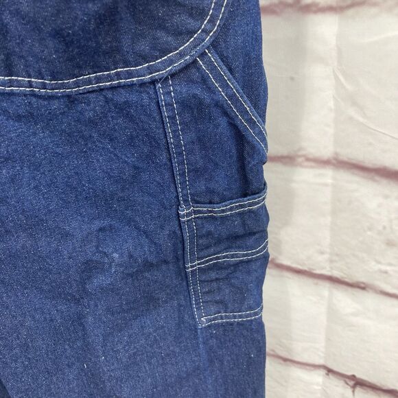 Mens KEY IMPERIAL Carpenter Bib Overalls 38x32 Denim Blue Utility Workwear - Picture 10 of 16